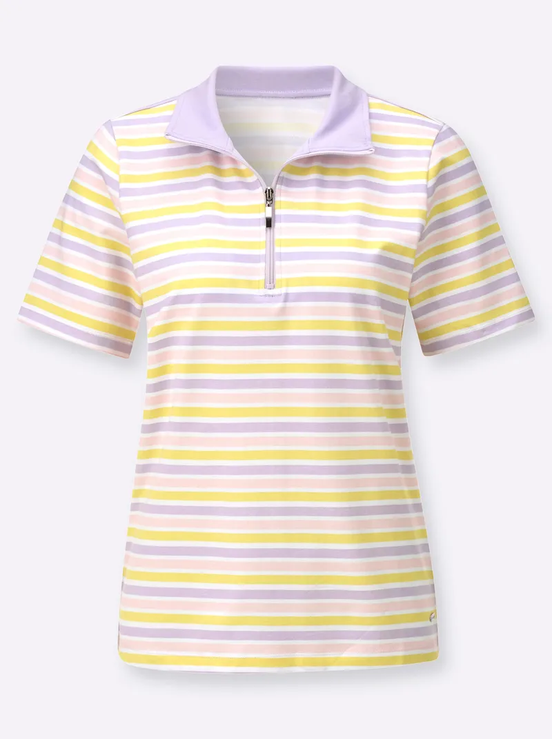 Witt Poloshirt zitrone-camel-geringelt, Zitrone-camel-geringelt, – Produktbild 2 von 2