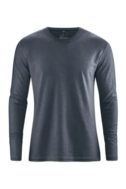 HempAge Hempage Herren vegan Langarm Shirt Basic Dunkelgrau – Produktbild 1 von 1