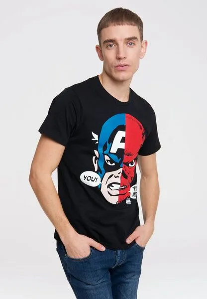 LOGOSH!RT LOGOSH!RT Marvel - Captain America - Red Skull - Bio T-Shirt, Schwarz, – Produktbild 3 von 4