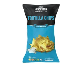 HENDERSON & SONS Knabberei, Henderson and Sons Salty Natural Tortilla Chips glutenfrei 450g – Produktbild 1 von 1