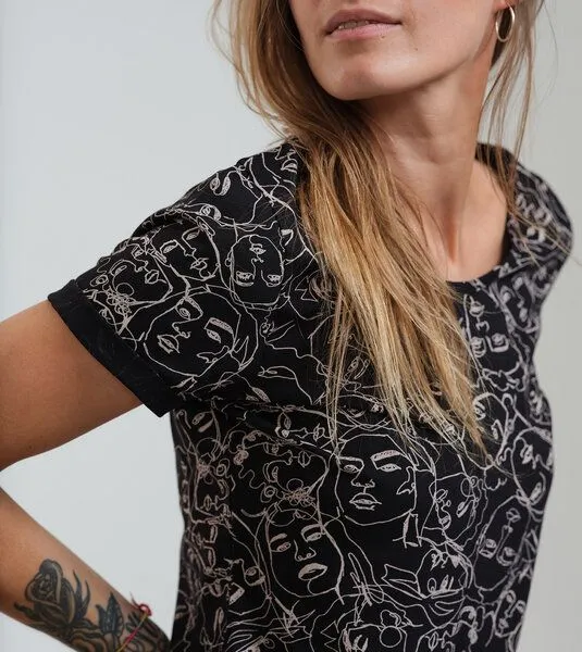 Gary Mash GARY MASH Shirt Taylor Faces aus Bio-Baumwolle, Schwarz, – Produktbild 2 von 4
