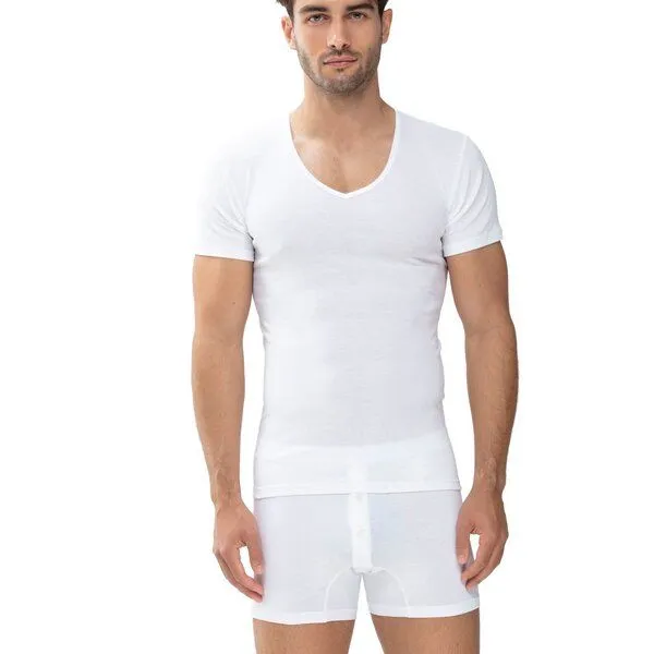 mey Mey Herren V-Neck Shirt Unterhemd Casual PIMA Baumwolle, Weiss, – Produktbild 1 von 2