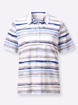 Witt Witt Poloshirt jeansblau-weiß-geringelt – Produktbild 1 von 1