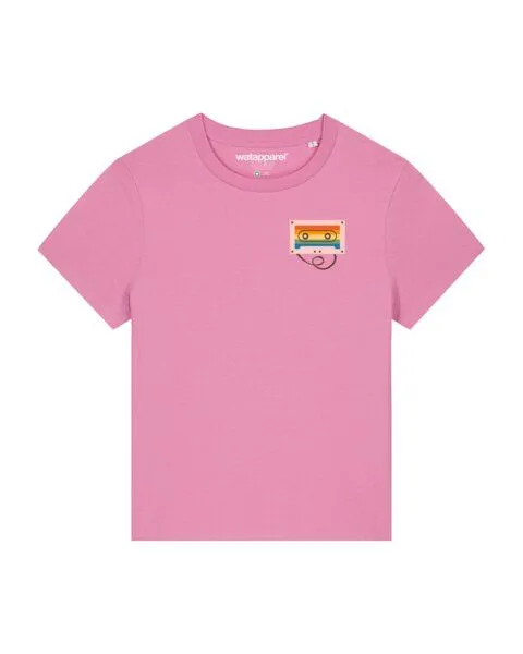 watapparel watapparel T-Shirt Frauen Rainbow Cassette, Bubble pink, – Produktbild 1 von 3