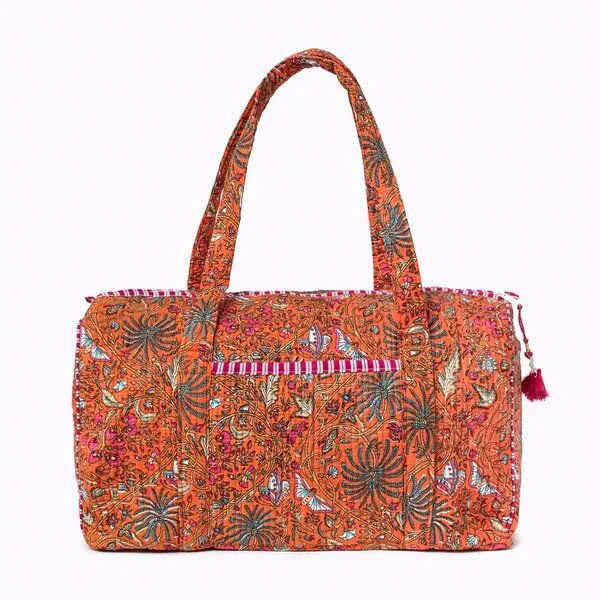 KIKOONI KIKOONI handgefertigte große Baumwolltasche "K. Shopper", Orange palm, – Produktbild 4 von 4