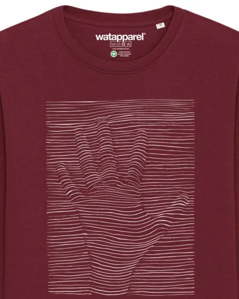 watapparel watapparel Sweatshirt Unisex 3Dillusion, Burgundy, – Produktbild 3 von 3