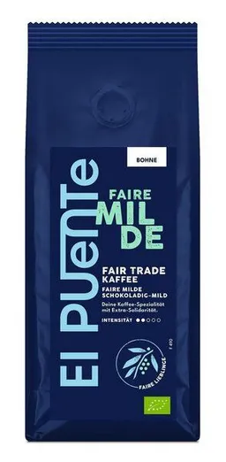 El Puente El Puente Faire Milde - Bio-Kaffeebohnen 250 g | Fair Trade | Bio-zertifiziert | Vegan | Glutenfrei – Produktbild 1 von 1