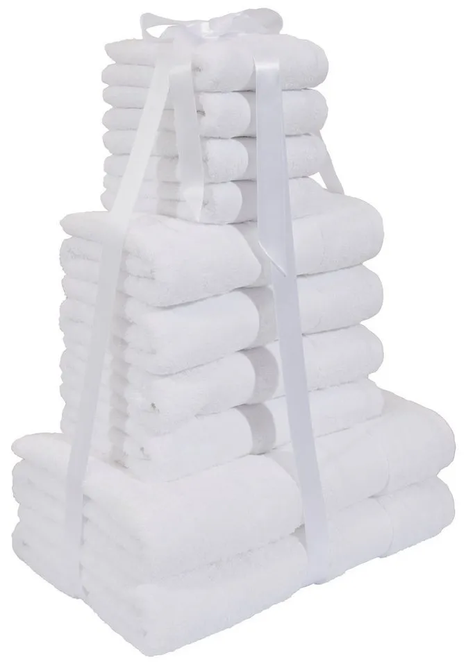 OTTO home Handtuch Set Vanessa, 10-tlg Handtuch-Set, weich, in Standard- und Premium-Qualität, Walkfrottee (Set, 10-St), 100% Baumwolle, Duschtücher, Handtücher, Gästetücher, mit Bordüre, Weiß, – Produktbild 8 von 8