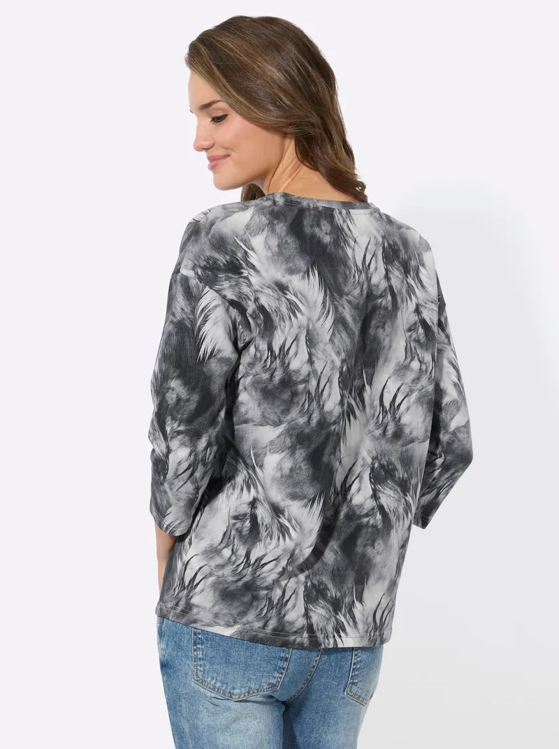Witt Sweatshirt weiß-anthrazit-bedruckt, Weiß-anthrazit-bedruckt, – Produktbild 2 von 2