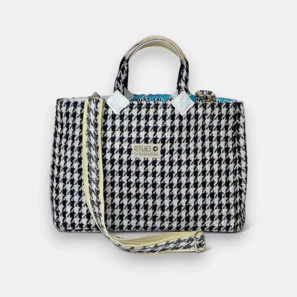 REFISHED fair fashion REFISHED fair fashion Tasche 'ISOLDE BAG', #tweed schwarz-weiß, – Produktbild 2 von 5