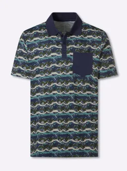 marco donati Kurzarmshirt marine-jade-gemustert – Produktbild 1 von 1