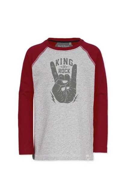 Band of Rascals Band of Rascals King of Rock Raglan Longsleeve, Brick-red, – Produktbild 2 von 3