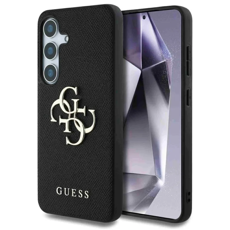 Guess Guess 4G Metal Logo Saffiano Backcover für das Samsung Galaxy S25 Plus, Schwarz, – Produktbild 1 von 1