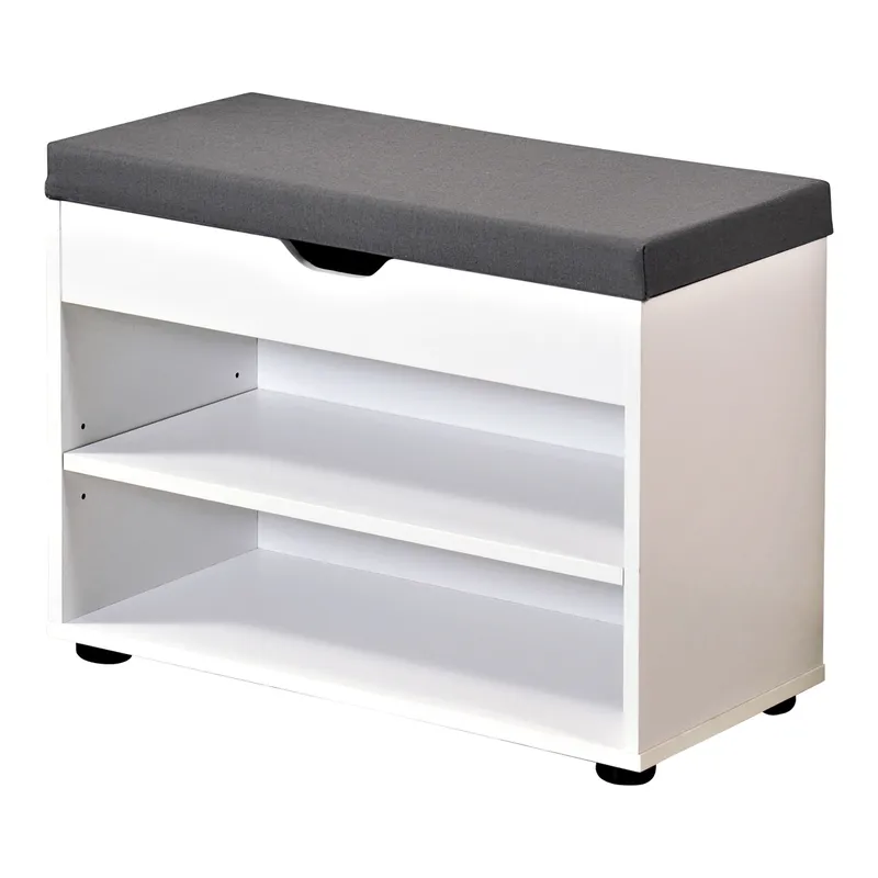 Kesper Schuhschrank mit Sitzkissen, 2 Fächer, Weiss, – Produktbild 1 von 3