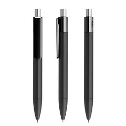 prodir prodir® Druckkugelschreiber DS4 Soft Touch PRR Push, blaue Mine, schwarz/silber satiniert – Produktbild 1 von 1