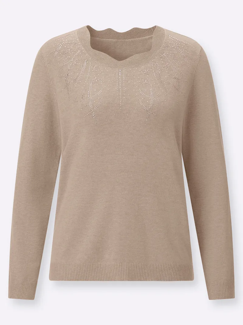 Witt Langarm-Pullover, Beige-meliert, – Produktbild 2 von 2
