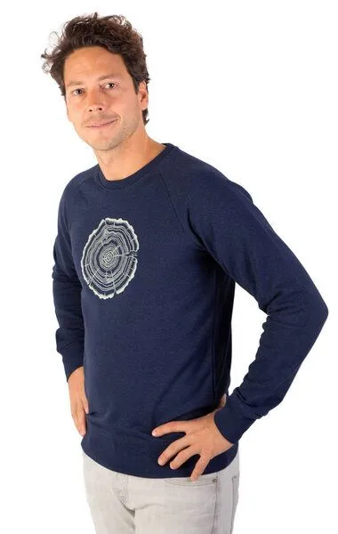 Life-Tree Life-Tree Sweater aus Biobaumwolle Fairwear für Herren Treeslice in Denim Blue – Produktbild 1 von 5