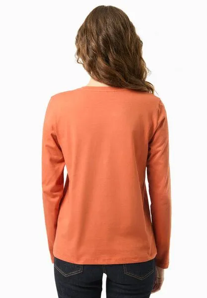 ORGANICATION ORGANICATION Langarmshirt aus Bio-Baumwolle, Dark orange, – Produktbild 4 von 4