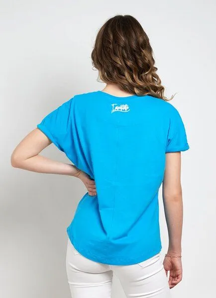 SPARKLES OF LIGHT SPARKLES OF LIGHT Boxy Shirt | LET'S MEDITATE, Blau, – Produktbild 3 von 3