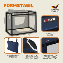 Casaria® Casaria Cadoca Tiertransportbox M 60x42x44cm navyblau – Produktbild 1 von 1