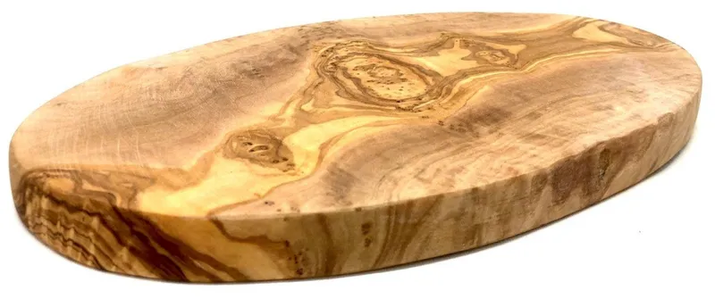 Olivenholz erleben Olivenholz erleben Frühstücksbrett Brett oval, aus Olivenholz 24 cm, Massivholz, (Set, 1-St., 1x Brett oval, plus Überraschung), platzsparende Form ist ideal für Frühstück, Snacks oder Servieren, Braun, – Produktbild 2 von 2
