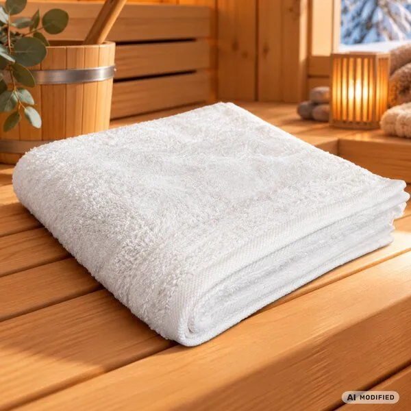 VEGAN home Saunatuch | 100% Bio-Baumwolle | 100x200cm | Verschiedene Farben, Weiß, – Produktbild 1 von 2