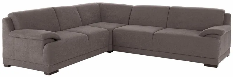 Home affaire Ecksofa Telos mit Boxspring Unterfederung für hohen Komfort, L-Form, mit Boxspring-Federung für tollen Sitzkomfort. Zeitlos und komfortabel, Grau, – Produktbild 2 von 5