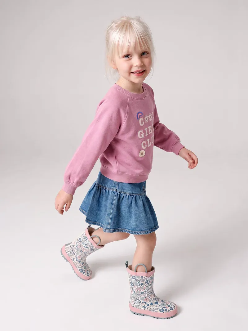 Vertbaudet Jeansrock Mädchen Vintage-Style Bundweite verstellbar, Jeansblau, – Produktbild 1 von 4