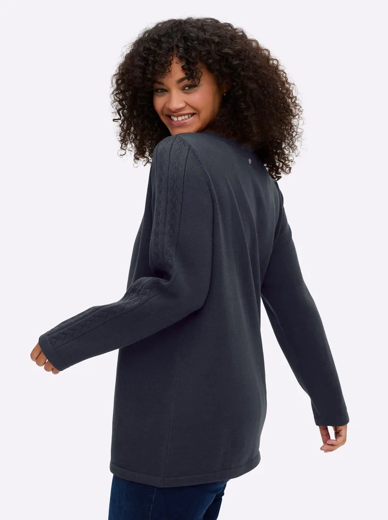 sheego Pullover tiefblau, Tiefblau, – Produktbild 2 von 2