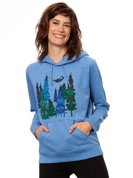 FellHerz FellHerz Damen Hoodie Wood Girl blue melange – Produktbild 2 von 4