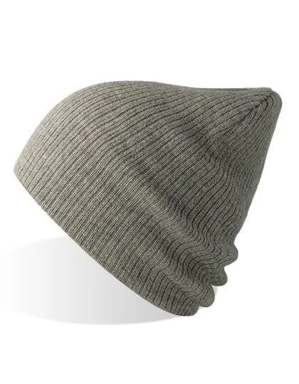 Atlantis Headwear Atlantis Headwear Brad Beanie aus recyceltem Polyester, Hellgrau meliert, – Produktbild 2 von 2