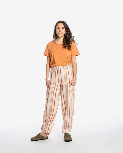 MATONA Matona Lange Hose | Barrel Leg Pants | aus Leinen, Striped, – Produktbild 3 von 4