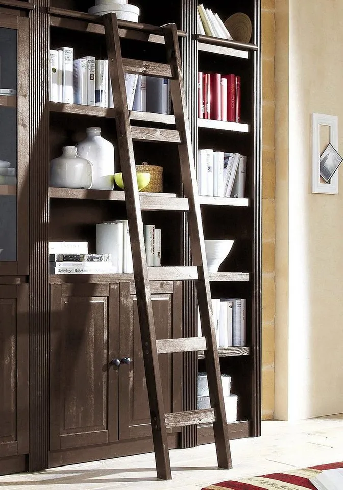 OTTO home Leiterregal Bergen, aus massivem Kiefernholz, mit 6 Trittsprossen, Höhe 188 cm, Braun, – Produktbild 2 von 5
