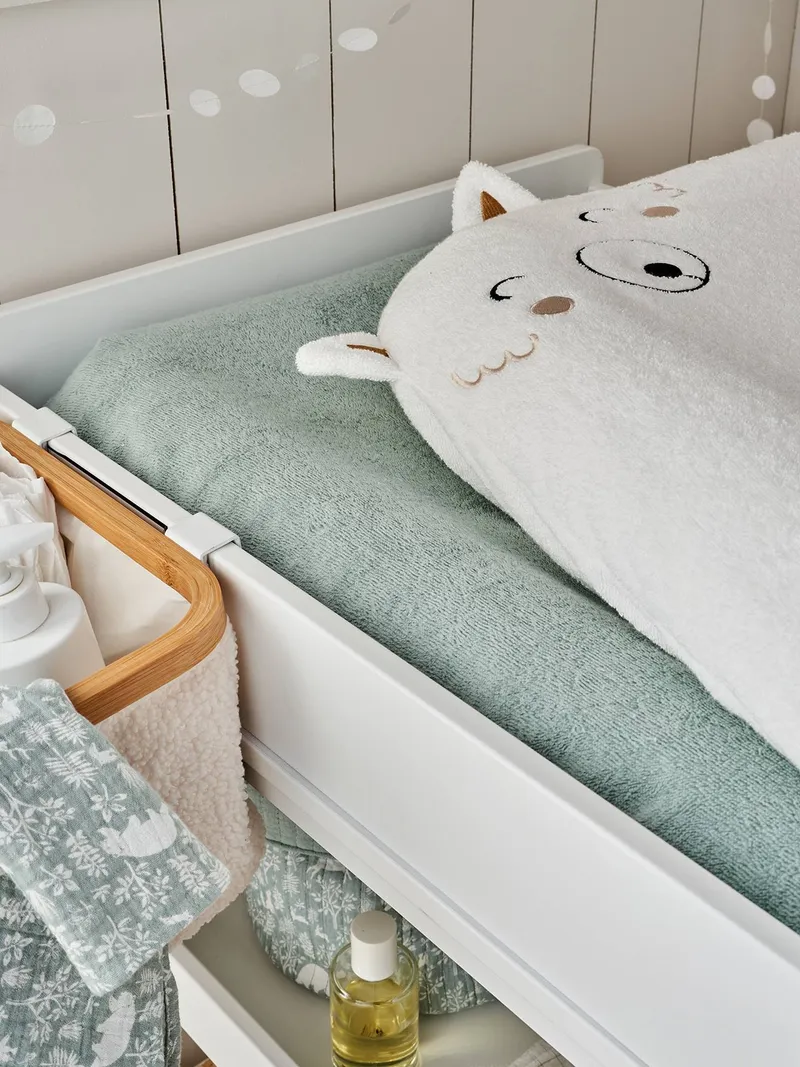 Vertbaudet 2er-Pack Ftee-Bezüge für Baby Wickelauflage personalisierbar salbei/waldspaziergang, Salbeigrün/waldspaziergang, – Produktbild 3 von 4