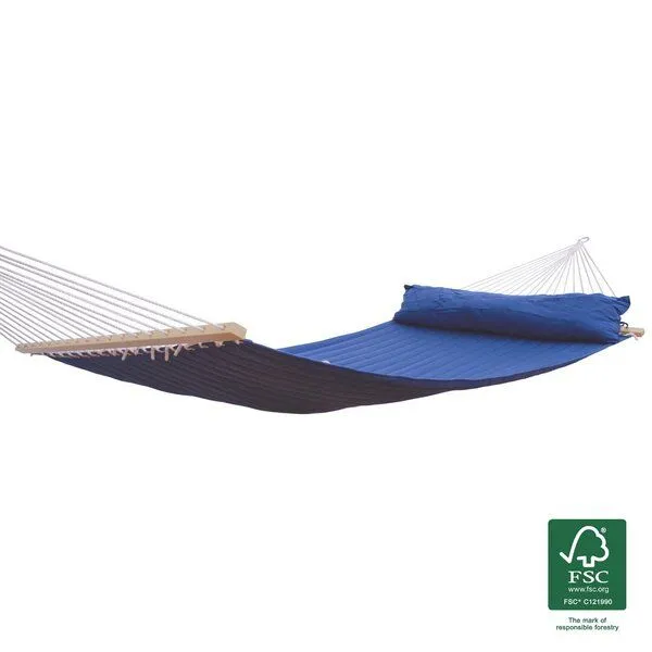 MacaMex MacaMex California Doppel-Stabhängematte gepolstert, wetterfest, Lapis blue (blau), – Produktbild 1 von 4