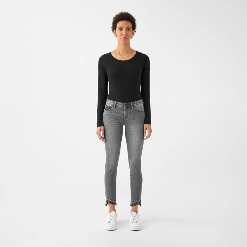 DAWN Damen Jeans MID SUN Slim Design Details DAWN Bio-Baumwolle, Medium grey, – Produktbild 1 von 5