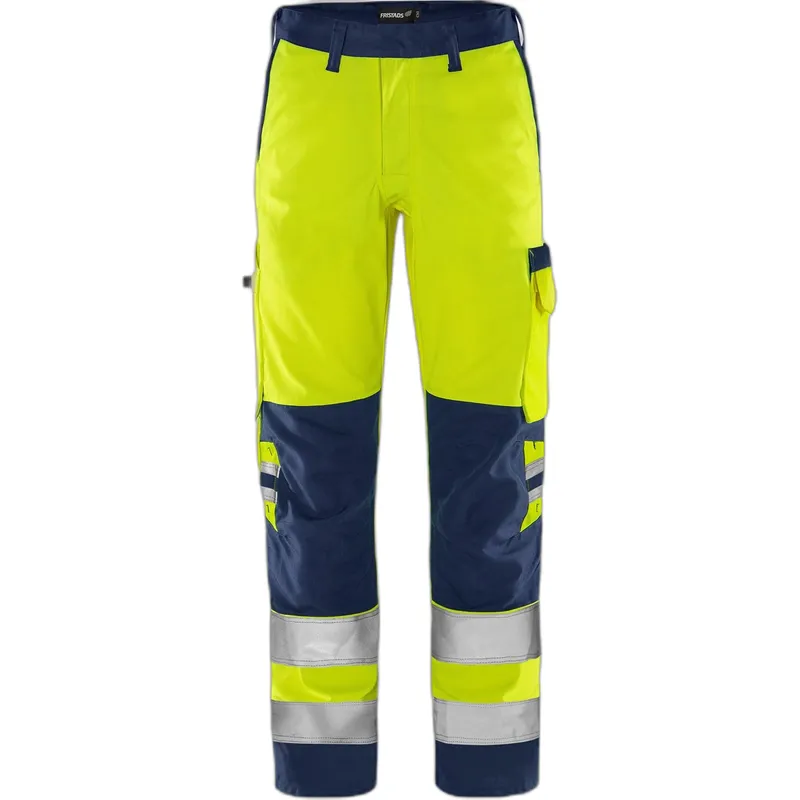 Fristads Hochsichtbare Arbeits Hose Klasse 2 Fristads Green 2651 GPLU, Gelb, – Produktbild 1 von 1