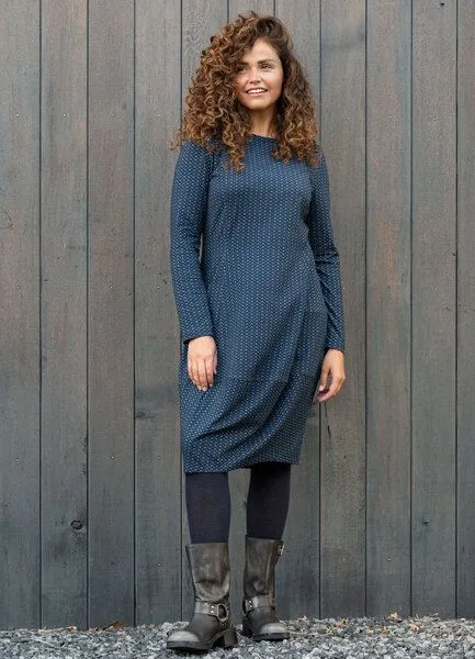 Heidekönigin Heidekönigin Tulpenkleid bedruckt, Stahlblau, – Produktbild 1 von 2