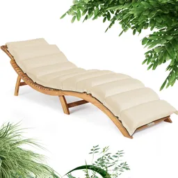 Casaria® Faltbare Gartenliege Akazie FSC®-zertifiziert inkl Auflage Creme – Produktbild 1 von 1