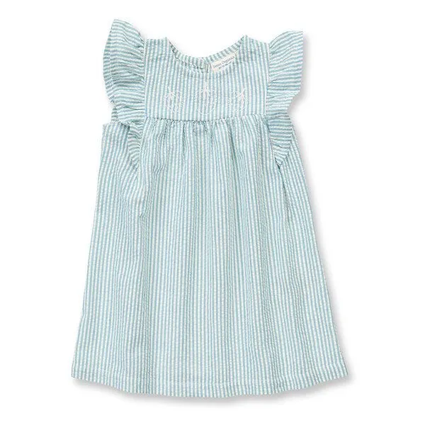 Sense Organics Sense Organics Mädchenkleid blau-weiß geringelt, Modell FRANJA, Blue, – Produktbild 1 von 2