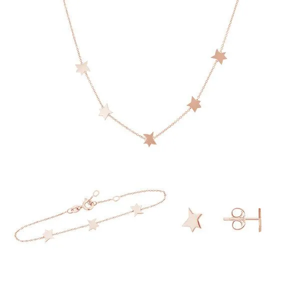 Eppi Eppi Silbernes Schmuck-Set mit Anhängern Der kleine Prinz, Rosa, – Produktbild 1 von 5