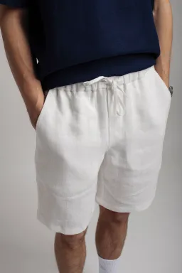 Amber Linen Amber Linen Herren vegan Kurze Hosen Miami Weiß – Produktbild 1 von 1