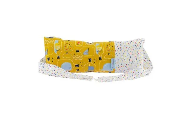 NoWaste Wrapping NoWaste Wrapping Zirbenkissen Baby Kopfkissen Schlafkissen 12 x 32 cm, Gelb tropfen, – Produktbild 1 von 1