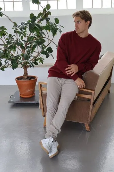 Kultgut Kultgut ProEarth Kollektion- Biofair hergestellt- Hochwertiger Sweaterpullover - For all day, Dunkelrot (burgund, – Produktbild 4 von 4