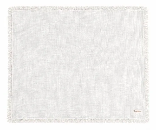 Bebekevi Bebekevi Babydecke Musselin 100 × 110 cm | 100 % Baumwolle | 2-lagig | Mit Fransen | OEKO-TEX®, Weiß, – Produktbild 2 von 4