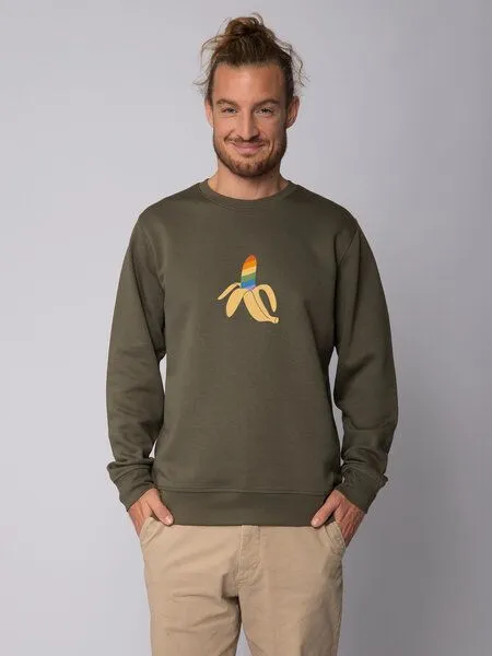 watapparel watapparel Sweatshirt Unisex Rainbow Banana, Khaki, – Produktbild 2 von 3
