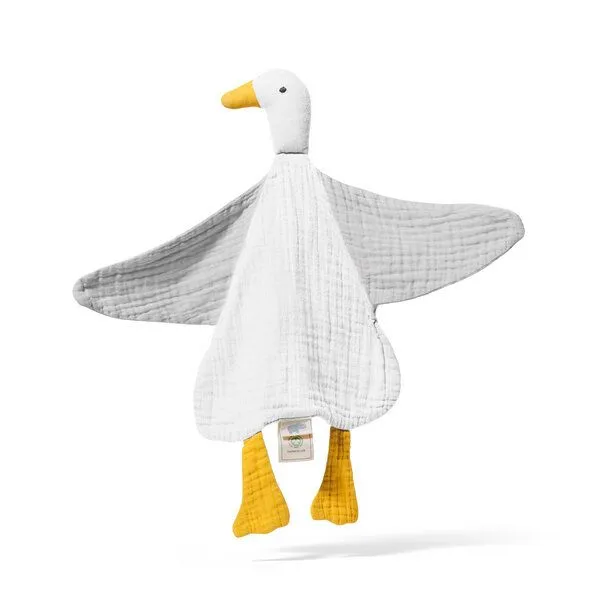 Mababu Mababu Schmusetuch Ente - 100% GOTS Bio-Baumwolle, Ecru-grey, – Produktbild 1 von 3