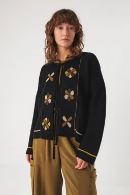 SKFK SKFK Damen vegan Strickjacke Edunxe Schwarz – Produktbild 1 von 1