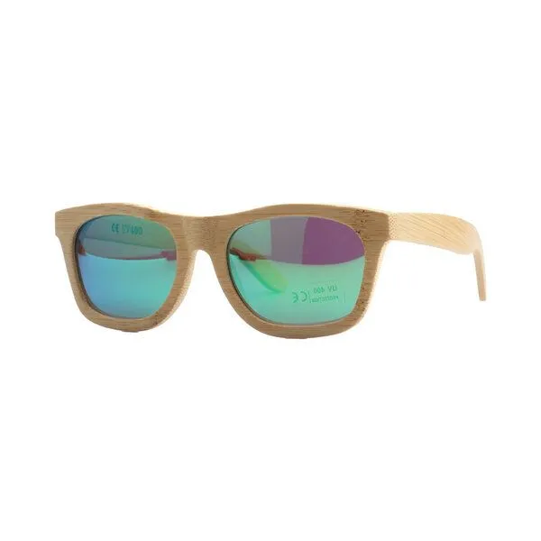 pandoo pandoo Bambus Sonnenbrille Unisex | polarisiert & UV400 | Blau | Türkis | Orange, Türkis, – Produktbild 5 von 5