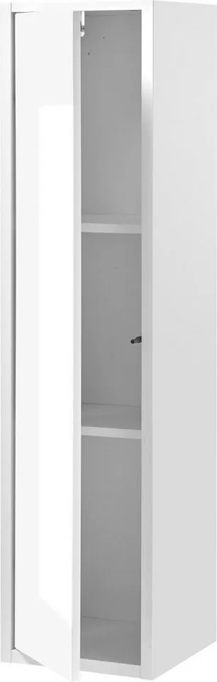 Home affaire Stauraumschrank Studio Line, Badschrank in Hochglanz Weiß, im modernen Design ausreichend Stauraum, Weiß, – Produktbild 4 von 5